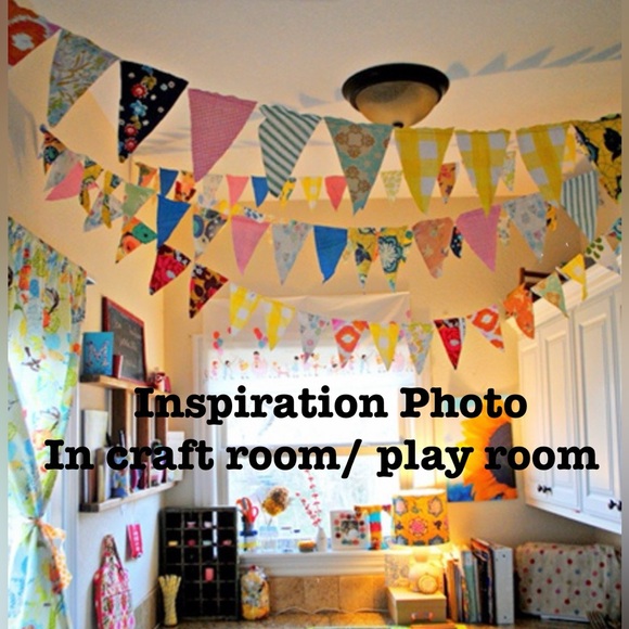 Handmade Mexican oilcloth bunting pennant flags banner - Picture 10 of 13